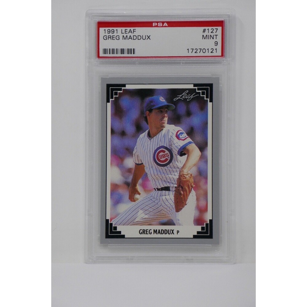 1991 Leaf #127 Greg Maddux Rookie Cubs PSA 9 MINT
